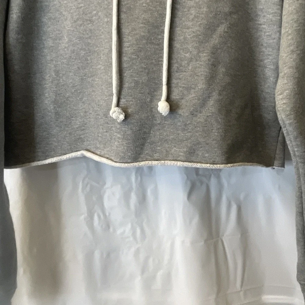 Wild Fable Women's Gray Cropped Hoodie Pullover Sweatshirt Long Sleeve, Size XS - Picture 3 of 8